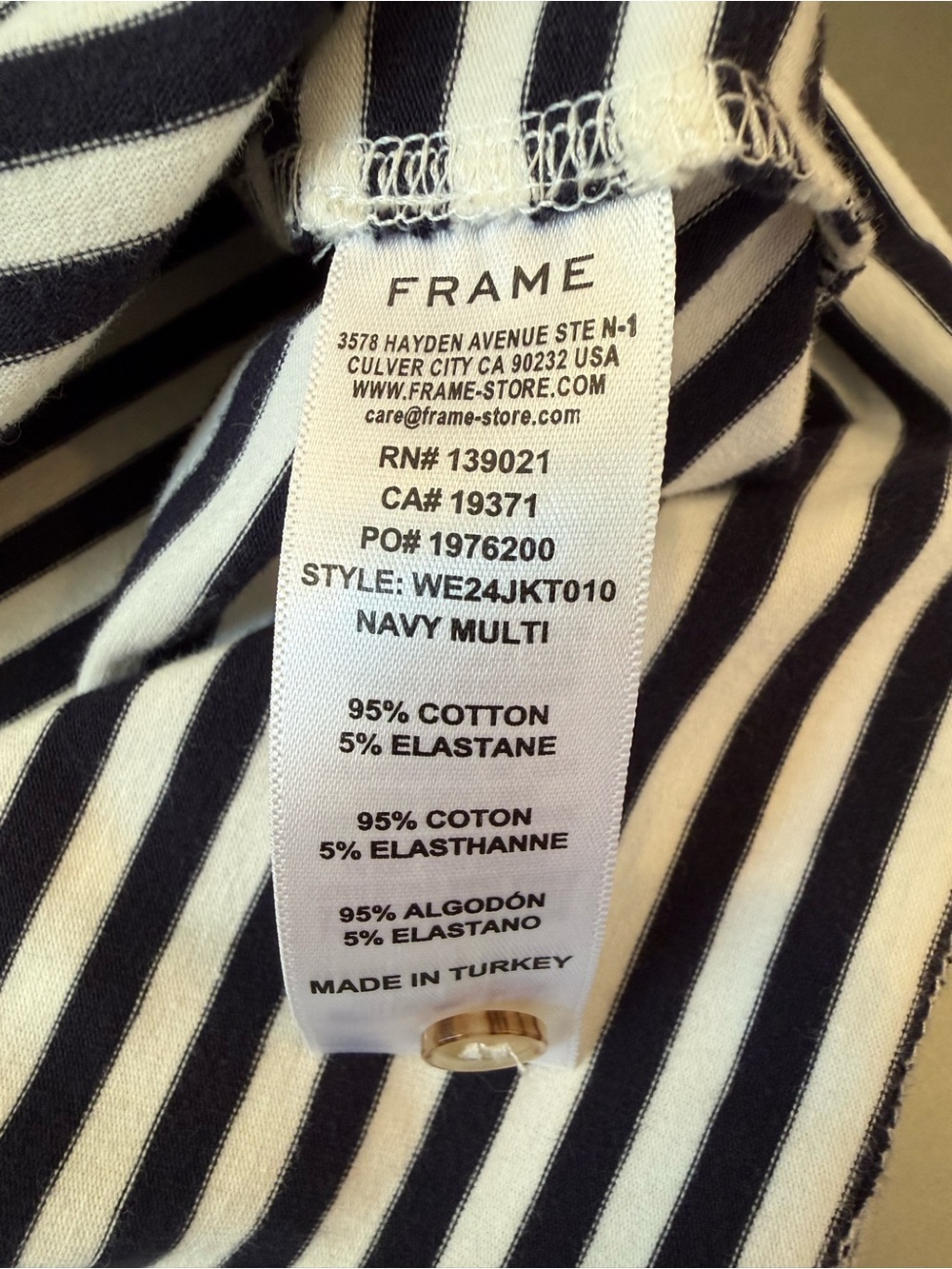 Frame Navy & White Striped Tee - Picture 5 of 9